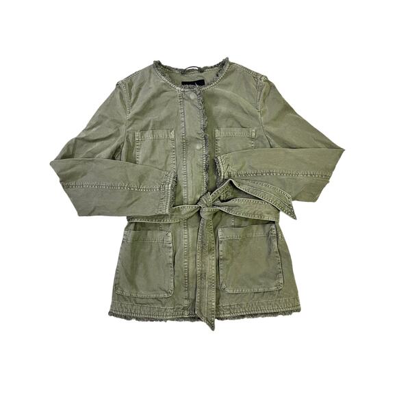 BANANA REPUBLIC Womens Utility Military Safari Cargo Jacket Olive Army‎ Green XS - Picture 1 of 13